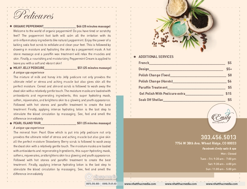 thiết kế menu nail