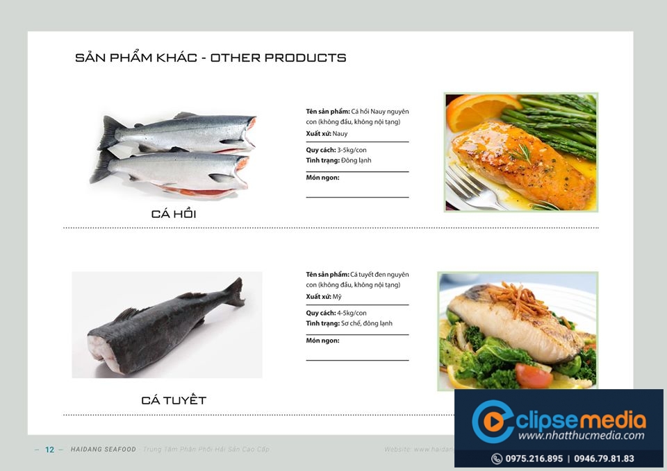 Thiết kế cataloge Hải Sản Hải Phòng